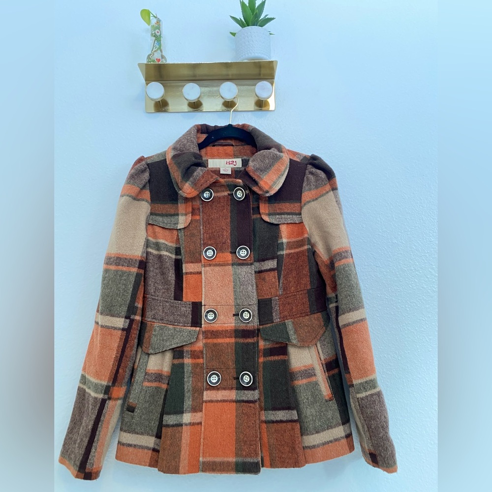 Multi Plaid Coat - Medium